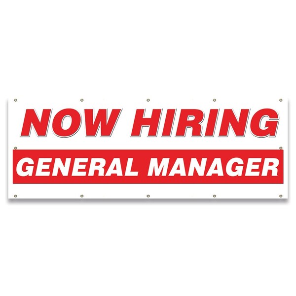 Now Hiring General Managers Banner Apply Inside Accepting Application Single Sided